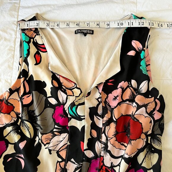 Express womens dress sleeve less, floral size 12 - Picture 3 of 10